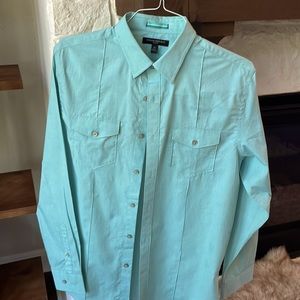BANANA REPUBLIC MENS TEAL GREEN LONG SLEEVE CASUAL TWO POCKET SIZE MEDIUM BNWT